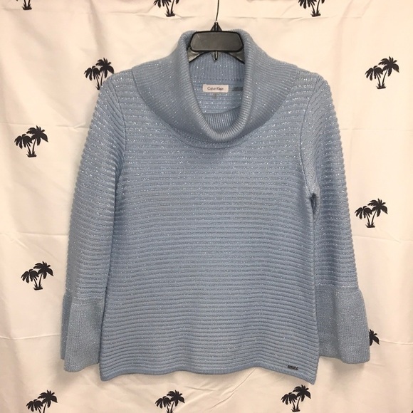 Calvin Klein Oversized Powder Blue/Silver Sweater - Picture 8 of 8